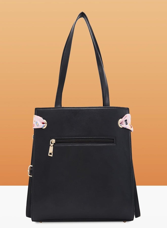 Caprese Chenelle Satchel for Women (Large, Black) - Image 5